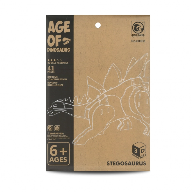 Puzzle 3D in legno stegosauro
