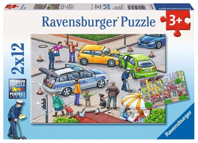 Puzzle per Bambini Luce Blu in Viaggio 2x12 Pezzi Ravensburger