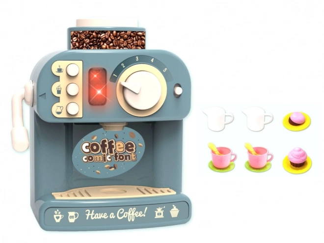 Macchina da caffè con accessori arancione per bambini