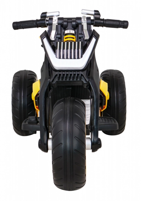 Futura motocicletta per bambini a batteria gialla + Pannello Audio + Avvio lento + Ruote EVA