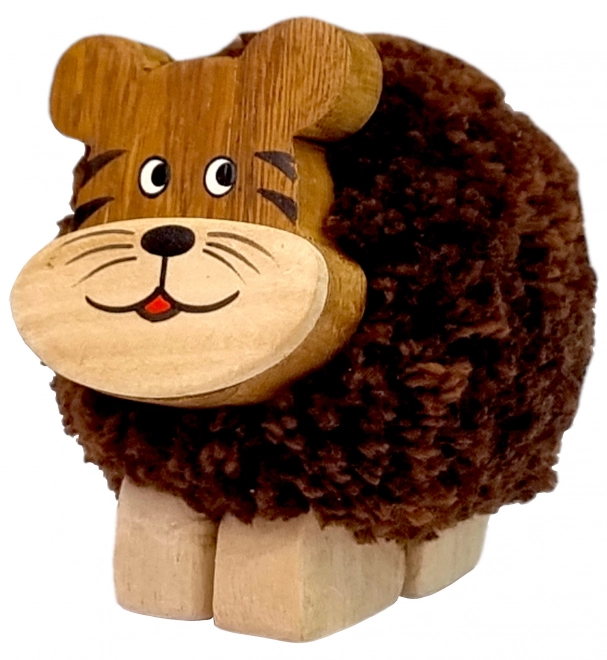 Figura Decorativa in Legno XL Pompon Tigre