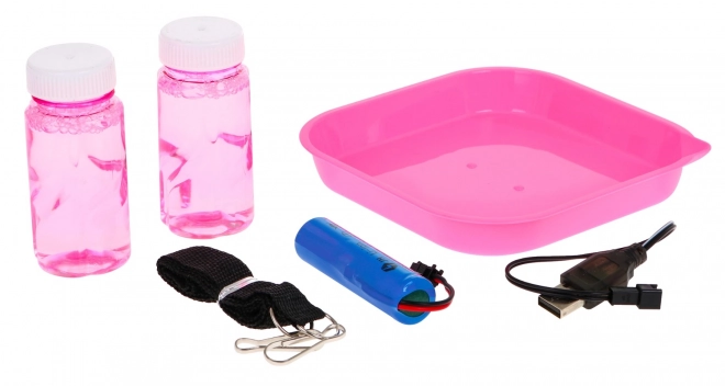 Pistola Per Bolle Di Sapone Bambini 3+ Rosa Con Ventilatore E Liquido