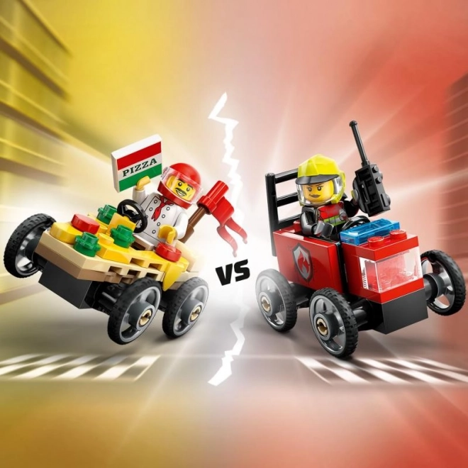 Lego Set Gara Di Auto: Pizza Contro Camion Dei Pompieri