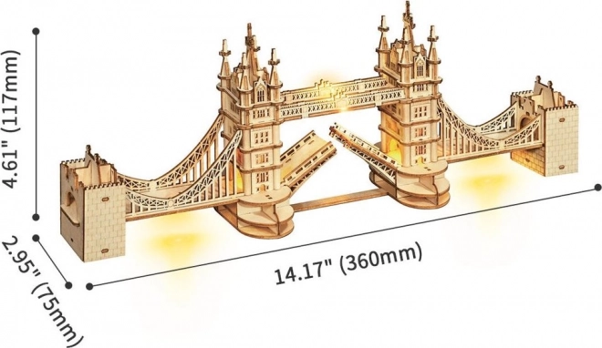 Puzzle in legno 3D Tower Bridge illuminato