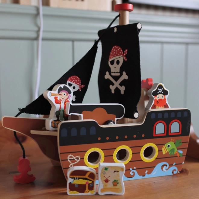 Nave pirata in legno con figurine Tooky Toy