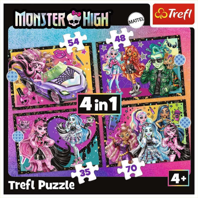 Puzzle Monster High: giornata elettrizzante 4 in 1