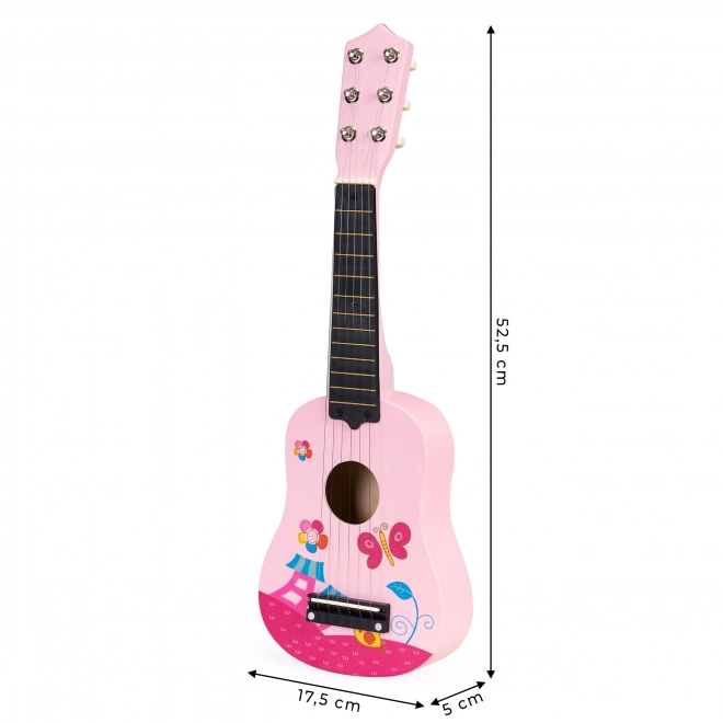 Chitarra per bambini in legno ECOTOYS - Rosa