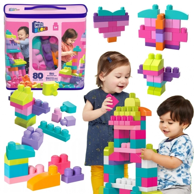 Mega Bloks grande sacco di blocchi - rosa