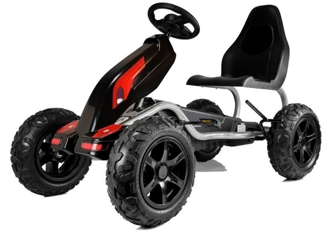 Gokart a pedali con ruote gonfiabili nero