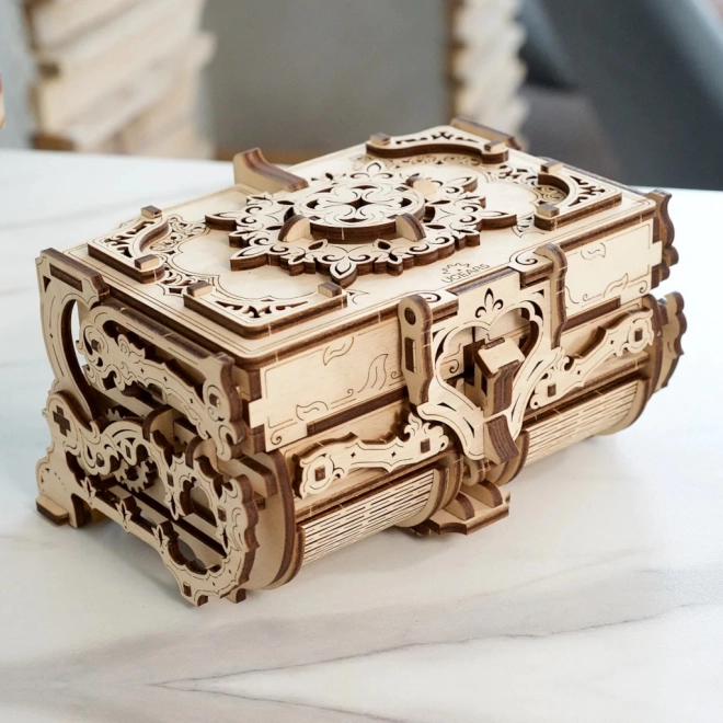 Scatola dei gioielli meccanica antica Ugears 3D in legno