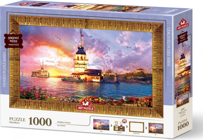 Puzzle con cornice e colla 3in1 Torre femminile 1000 pezzi