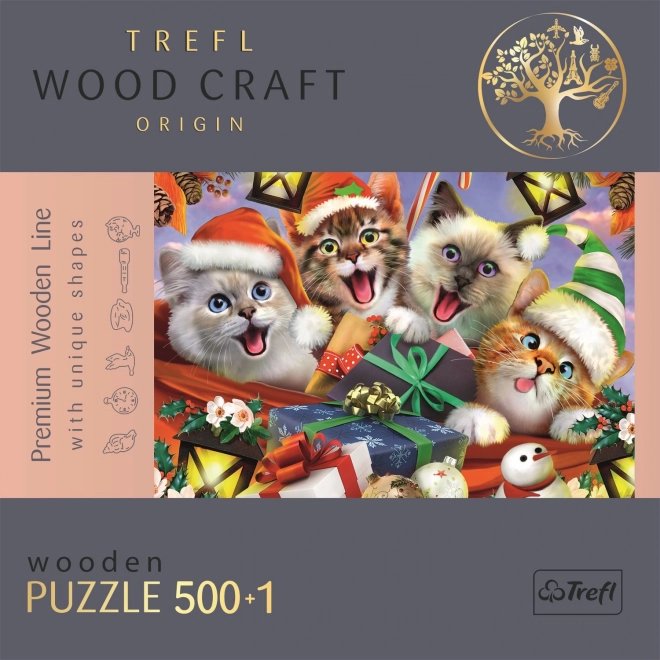 Puzzle Di Natale Gatti TREFL Wood Craft Origin 501 Pezzi