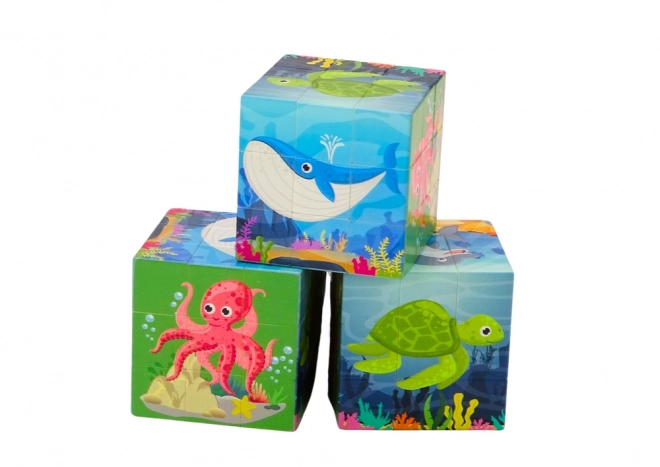 Cubo Magico Educativo Animali Marini Puzzle Gioco Logico