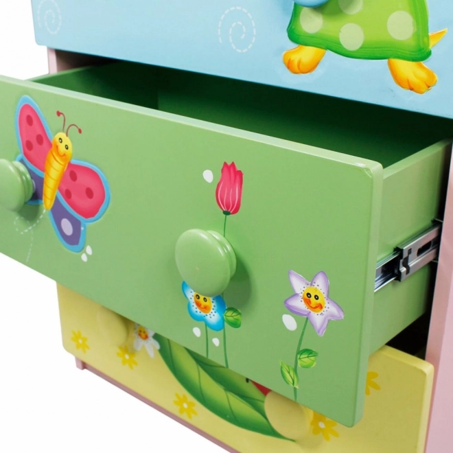 Cassettiera magico giardino per bambini