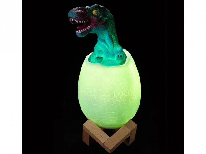 Lampada notturna dinosauro tirannosauro uovo RGB LED per bambini