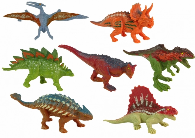 Set di figure di dinosauri colorati