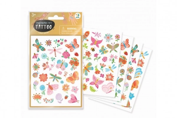 Tatuaggi farfalle e fiori 4 fogli