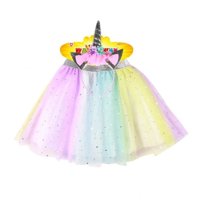 Costume Gonna Tutu Unicorno con Cerchietto