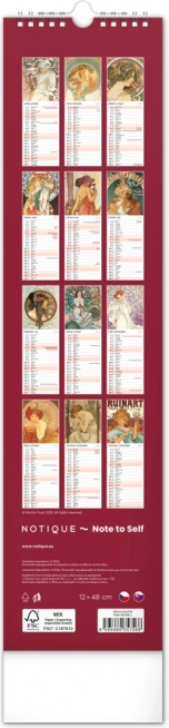 Calendario da parete Alfons Mucha 2026