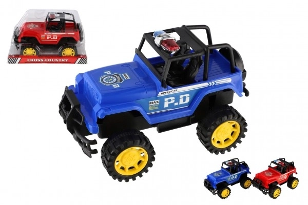 Jeep della polizia in plastica 22 cm a frizione