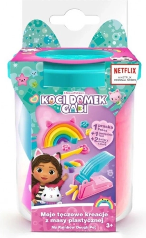 Set con pasta modellabile Gabi's Cat's House Le mie creazioni arcobaleno - bicchierino turchese