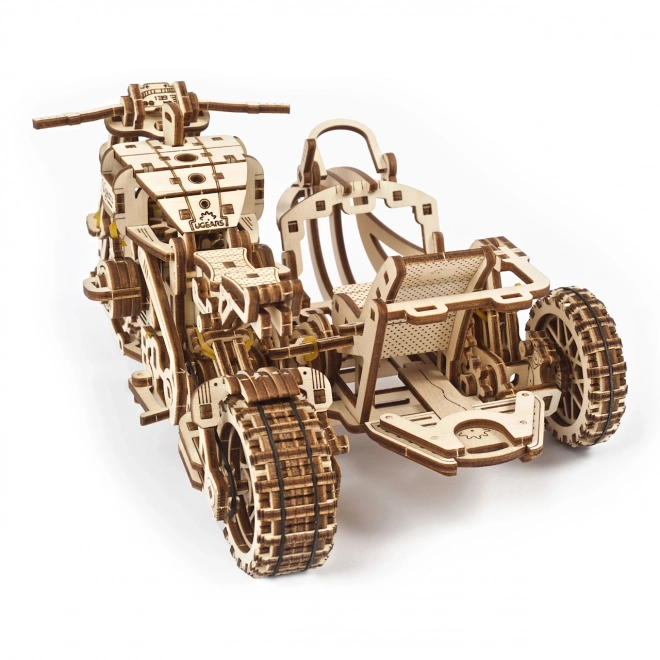 Moto Scrambler con Sidecar Ugears 3D Puzzle Meccanico di Legno