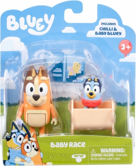Set di figurine Bluey 2 pezzi Baby Bluey e Chilli