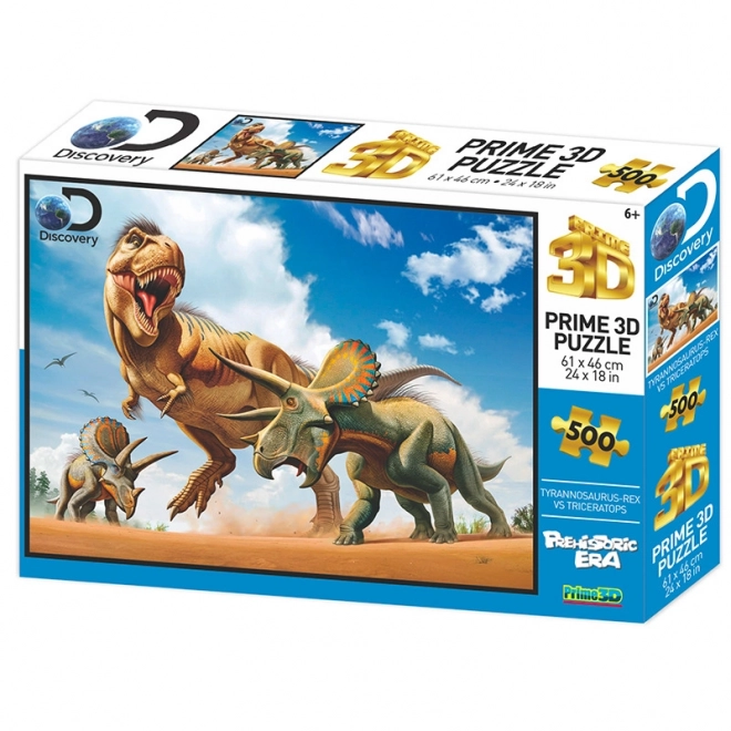 Puzzle 3D T-Rex vs Triceratops 500 pezzi