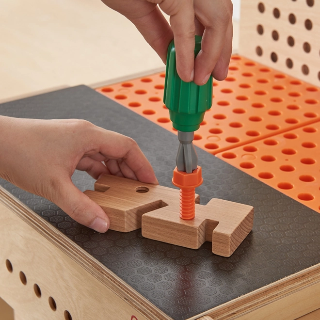 Officina in legno XXL Montessori STEM con strumenti MASTERKIDZ