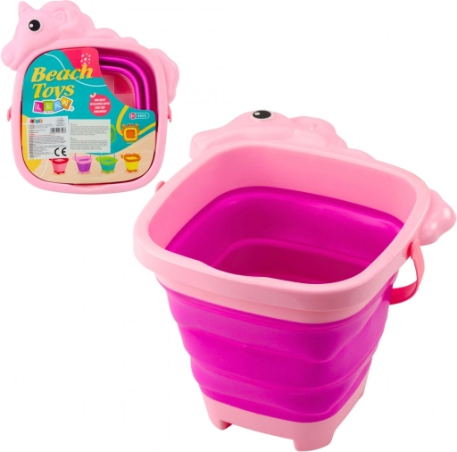 Secchio pieghevole in silicone Unicorno – rosa