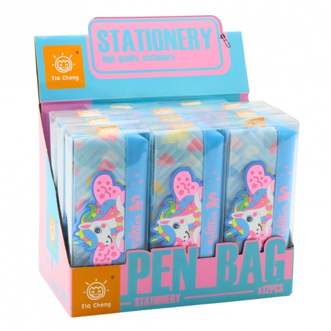 Astuccio scuola unicorno blu