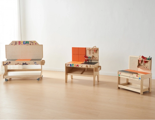 Officina in legno XXL Montessori STEM con strumenti MASTERKIDZ