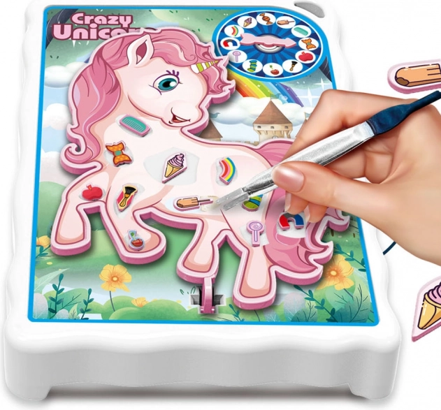 Gioco del unicorno con pinzette 18x15 cm