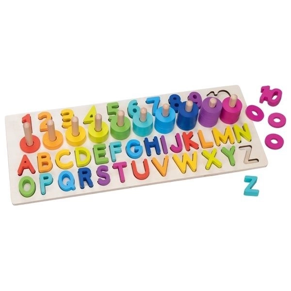 Puzzle alfanumeriche Montessori in legno