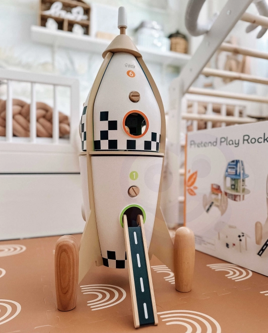 Razzo in Legno per Bambini con Figurine
