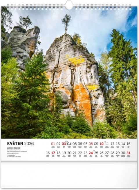 Calendario da parete Repubblica Ceca 2026