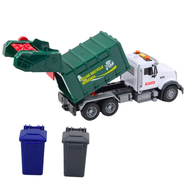 Camion per rifiuti verde con effetti 1:14