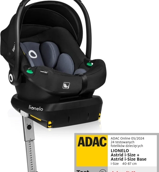 Seggiolino auto Lionelo Astrid i-Size nero-grigio