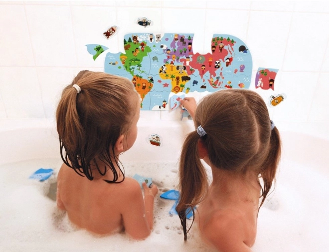 Puzzle da bagno Mappa del mondo 28 pezzi