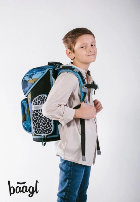 SET BAAGL 3 Ergo Dinosaurs World: cartella, astuccio, sacchetto
