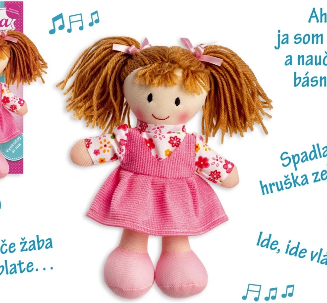 Bambola di peluche Aniška 20 cm, che parla slovacco