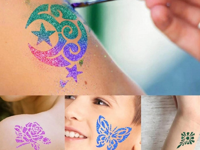 Set per Tatuaggi Glitter per Bambini 24 Colori