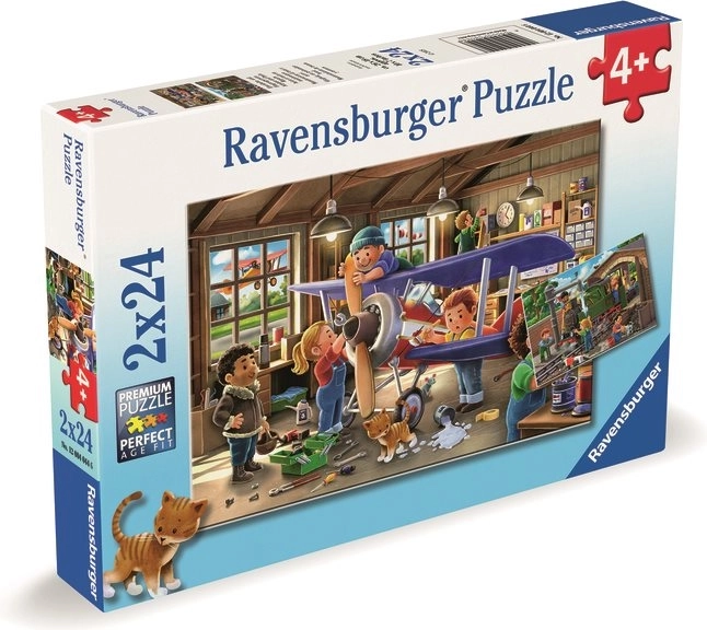 Diventa Riparatore di Aerei e Treni - Puzzle 2x24 Pezzi Ravensburger