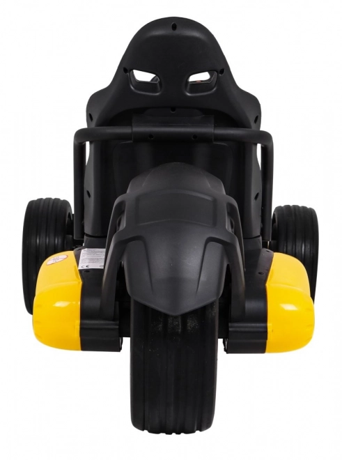 Go-kart per bambini a batteria Bolid XR-1 giallo + manubrio regolabile + sedile sagomato