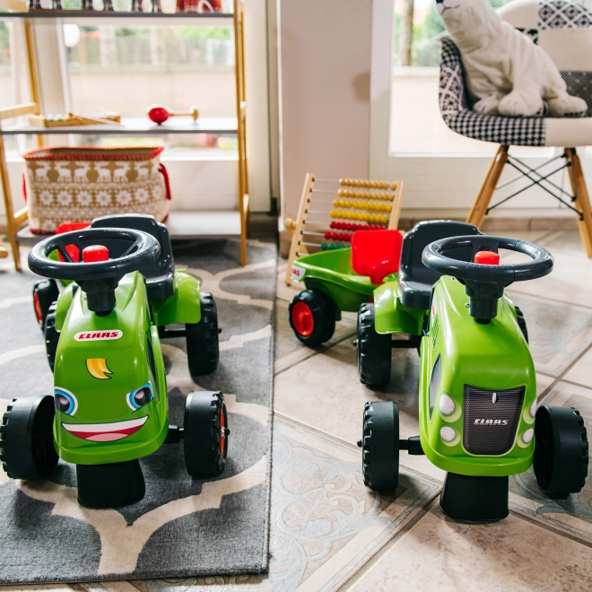 Odrážedlo Baby Claas con rimorchio e attrezzi