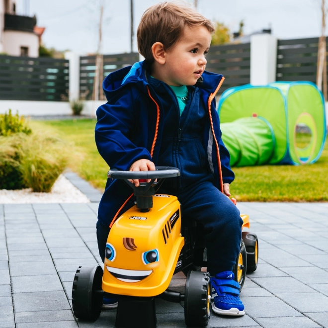 Odrážedlo Baby JCB giallo con rimorchio e pala