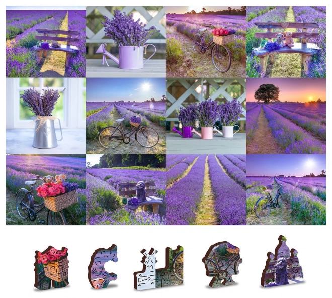 Puzzle in legno con figure - Lavanda Francia