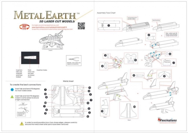 Space Shuttle Atlantis modello 3D Metal Earth