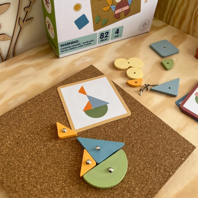Gioco martellino in legno con puntine Woopie Green