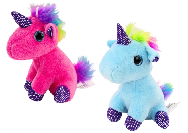 Unicorno di Peluche in Borsa di Gomma Chioma Colorata